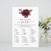 Papier Fleur Bourgogne Qu'est-ce que dans votre sac Jeu D (Debout devant)