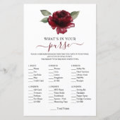 Papier Fleur Bourgogne Qu'est-ce que dans votre sac Jeu D (Devant)