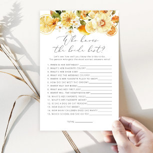 Papier Fleur citron Qui connaît la mariée meilleur jeu