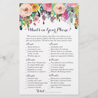 Papier Fleur colorée Ce qui est dans votre jeu de télépho