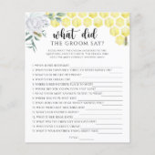 Papier Fleur d'abeille Qu'est-ce que le marié a dit jeu n (Devant)