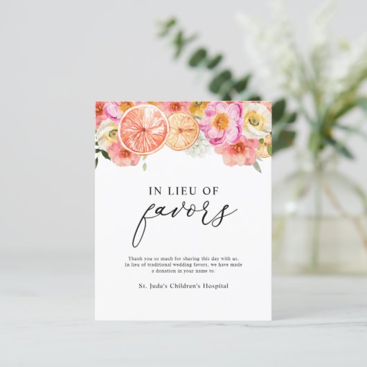 Papier Fleur d'agrumes rose en lieu et place des faveurs  (Debout devant)