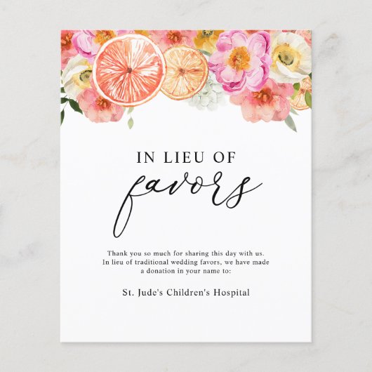 Papier Fleur d'agrumes rose en lieu et place des faveurs  (Devant)