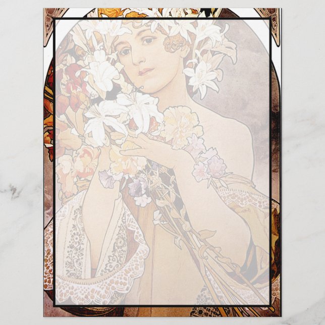 Papier Fleur d'Alphonse Mucha (Devant)