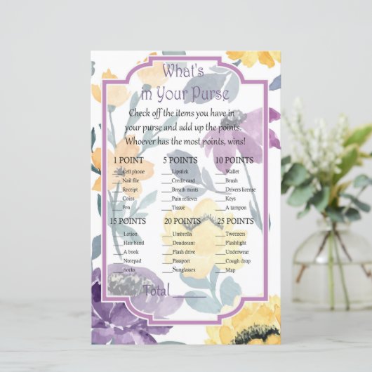 Papier Fleur d'aquarelle violette Qu'y a-t-il dans votre (Debout devant)