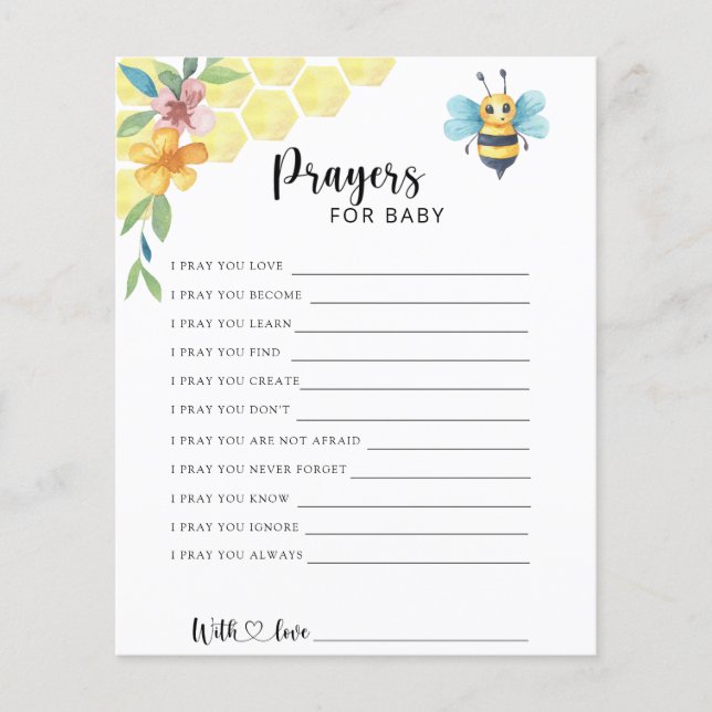 Papier Fleur de abeille - Jeu de fête | prières pour bébé (Devant)