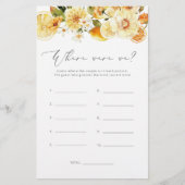 Papier Fleur de citron Où étions-nous jeu de douche nupti (Devant)