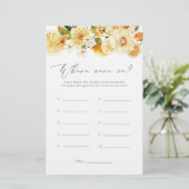 Papier Fleur de citron Où étions-nous jeu de douche nupti (Debout devant)