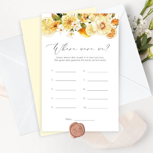 Papier Fleur de citron Où étions-nous jeu de douche nupti