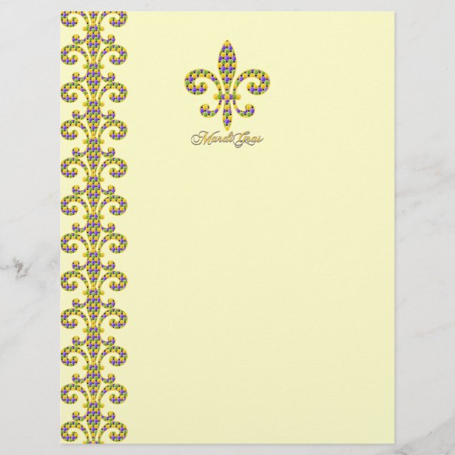 Papier Fleur de lis de collier Mardi Gras (Devant)