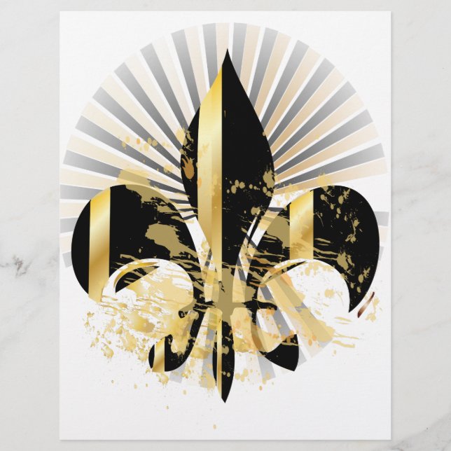 Papier Fleur de lis noir et or (Devant)
