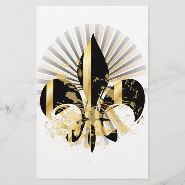Papier Fleur de Lis noir et or (Devant)