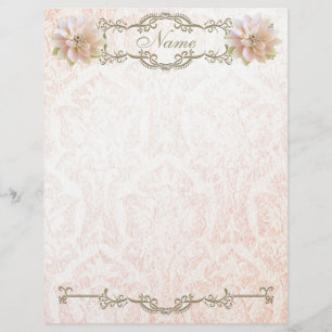 Papier Fleur de Lotus Rose Vieille En-Tête Perle d