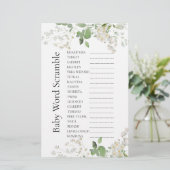 Papier Fleur de marguerite sauvage Baby shower Mot (Debout devant)