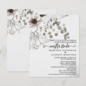 Papier Fleur de mariage espagnol Notre mariage RSVP Budge (Devant / Derrière)