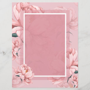 Papier Fleur de pivoine rose