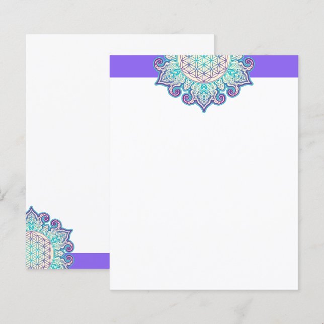 Papier Fleur De Vie - Indien Mandala 2 (Devant / Derrière)