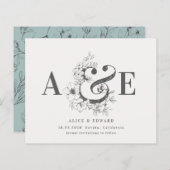 Papier Fleur dessinée à la main enregistrer la date (Devant / Derrière)