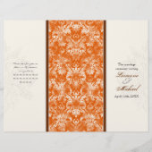 Papier Fleur di Lys Damask Orange Formal Wedding Programm (Devant)