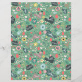 Papier Fleur et libellules sans joint motif sur vert (Dos)