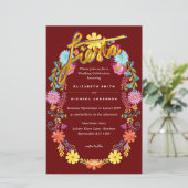 Papier Fleur Folkart Fiesta Faire-part de mariage Boda (Debout devant)