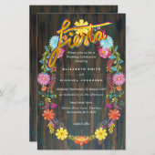 Papier Fleur Folkart Fiesta Faire-part de mariage Boda (Devant / Derrière)