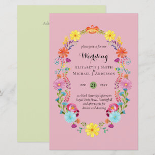Papier Fleur Folkart Fiesta Faire-part de mariage Boda