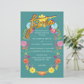 Papier Fleur Folkart Fiesta Faire-part de mariage Boda (Debout devant)