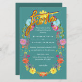 Papier Fleur Folkart Fiesta Faire-part de mariage Boda (Devant / Derrière)