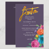 Papier Fleur Folkart Fiesta Faire-part de mariage Boda (Devant / Derrière)