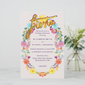 Papier Fleur Folkart Fiesta Faire-part de mariage Boda (Debout devant)