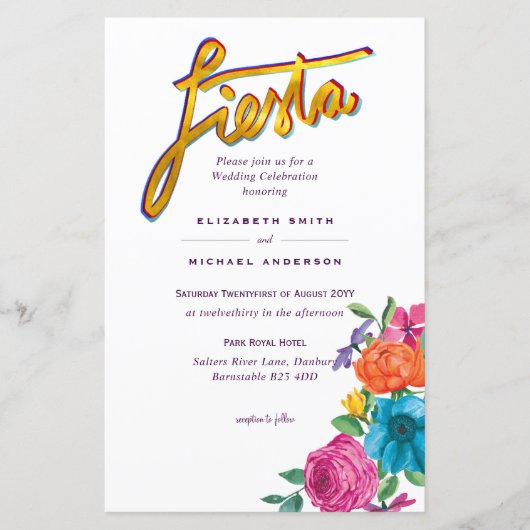 Papier Fleur Folkart Fiesta Faire-part de mariage Boda (Devant)