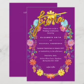 Papier Fleur Folkart Fiesta Faire-part de mariage Boda (Devant / Derrière)