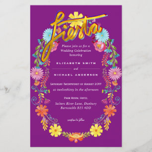 Papier Fleur Folkart Fiesta Faire-part de mariage Boda