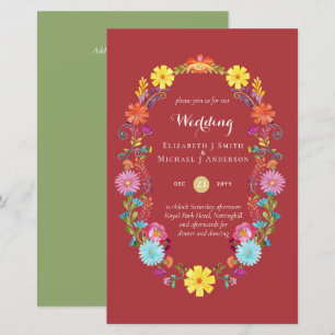 Papier Fleur Folkart Fiesta Faire-part de mariage Boda