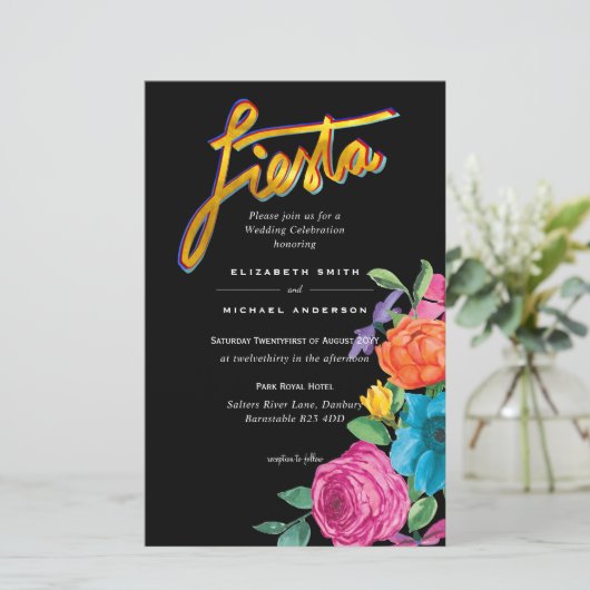 Papier Fleur Folkart Fiesta Faire-part de mariage Boda (Debout devant)