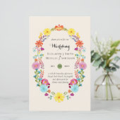 Papier Fleur Folkart Fiesta Faire-part de mariage Boda (Debout devant)