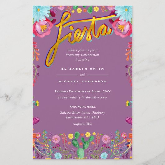 Papier Fleur Folkart Fiesta Faire-part de mariage Boda (Devant)