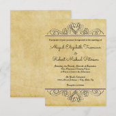 Papier Fleur Formal Flourish 3x5 Invitation de Mar (Devant / Derrière)