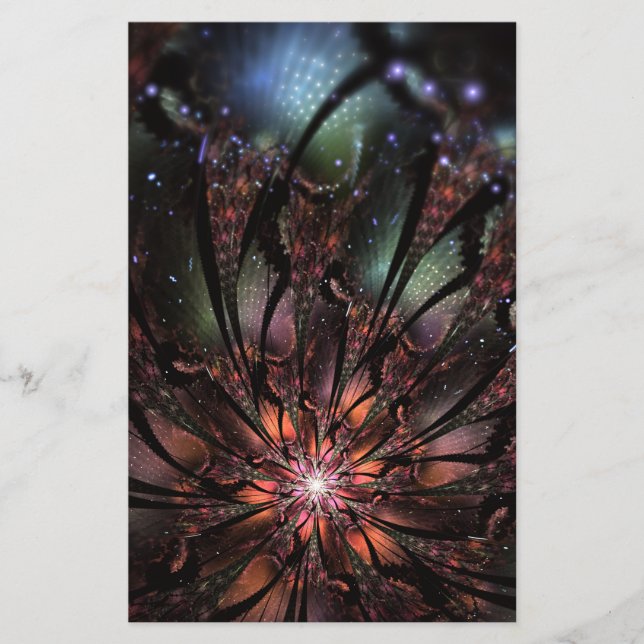 Papier Fleur imaginaire fractale douce et tendresse (Devant)