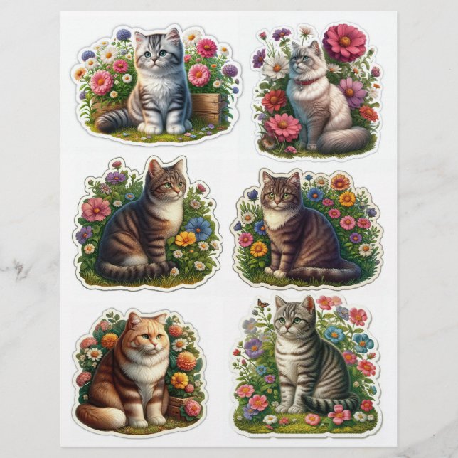 Papier Fleur Patch Chat, Kitten Illustrations (Devant)