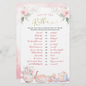 Papier Fleur rose Fête De Thé Nuptiale Voudrait-Elle Plai (Devant / Derrière)