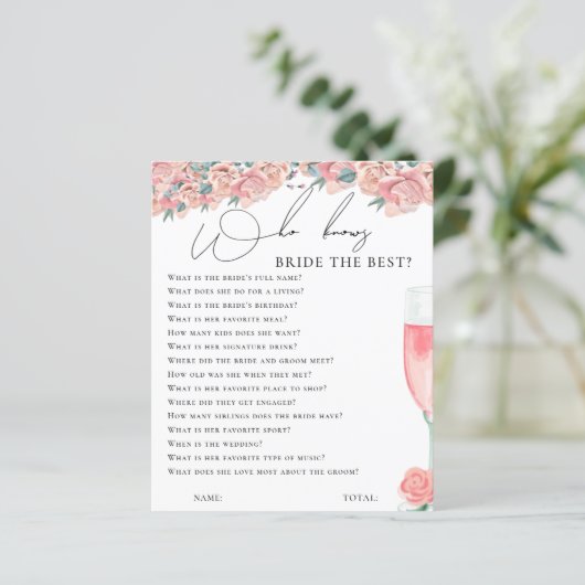 Papier Fleur rose qui connaît la mariée meilleur jeu (Debout devant)