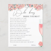 Papier Fleur rose qui connaît la mariée meilleur jeu (Devant)