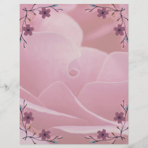 Papier Fleur rose stationnaire