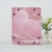 Papier Fleur rose stationnaire (Debout devant)