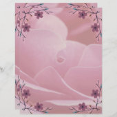Papier Fleur rose stationnaire (Devant / Derrière)