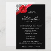Papier Fleur rouge Damask Stationery Invitation (Devant / Derrière)
