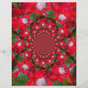 Papier Fleur Rouge Naturelle Blanc Plumes Kaleidoscope Ar