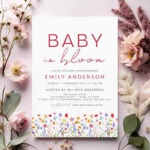 Papier Fleur sauvage Baby in Bloom Baby shower Invitation